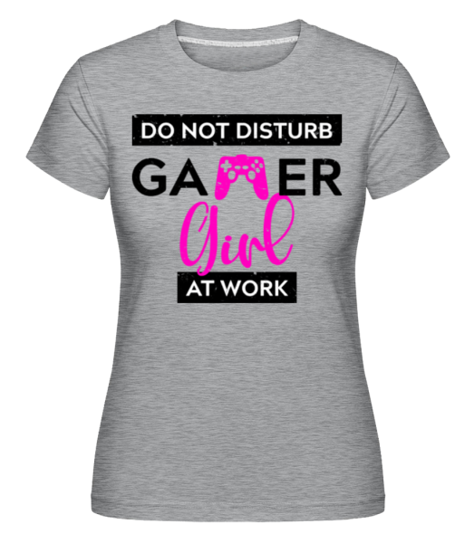 Gamer Girl At Work -  Shirtinator tričko pro dámy - Melírově šedá - Napřed