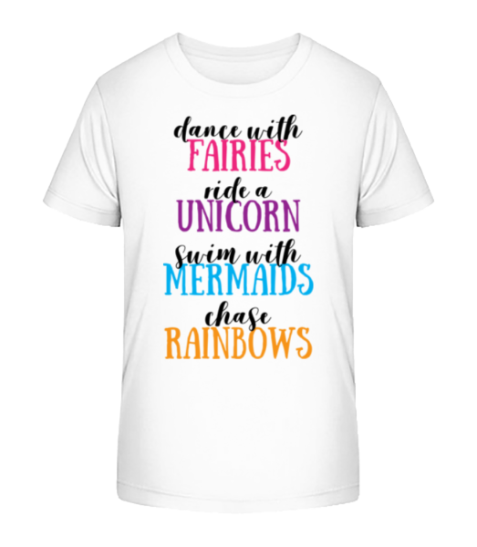 Víly Unicorns Mermaids A Rainbows Aktivity - Detské Bio tričko Stanley Stella - Bílá - Napřed