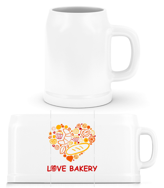 Love Bakery - Pivní půlliter - Bílá - Napřed