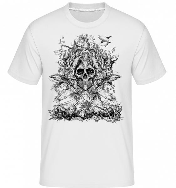 Voda God Of Death -  Shirtinator tričko pro pány - Bílá - Napřed