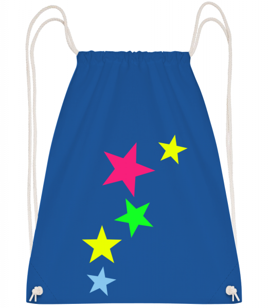 Colorful Stars - Drawstring batoh se šňůrkami - Královská modrá - Napřed