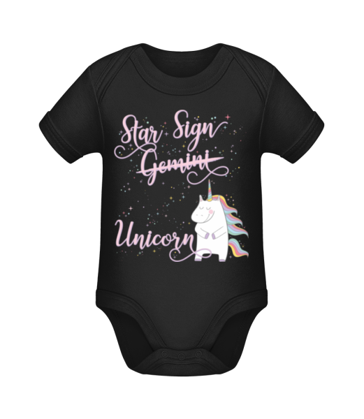 Star Sign Unicorn Gemini - Bio body pro děti - Černá - Napřed