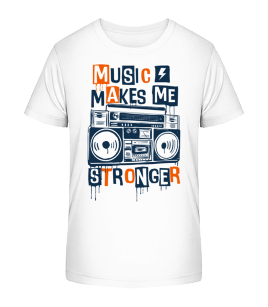Music Makes Me Stronger - Detské Bio tričko Stanley Stella - Bílá - Napřed
