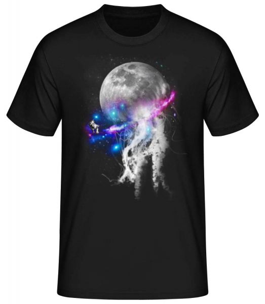 Astronaut A Galaxy - Pánské basic tričko - Černá - Napřed