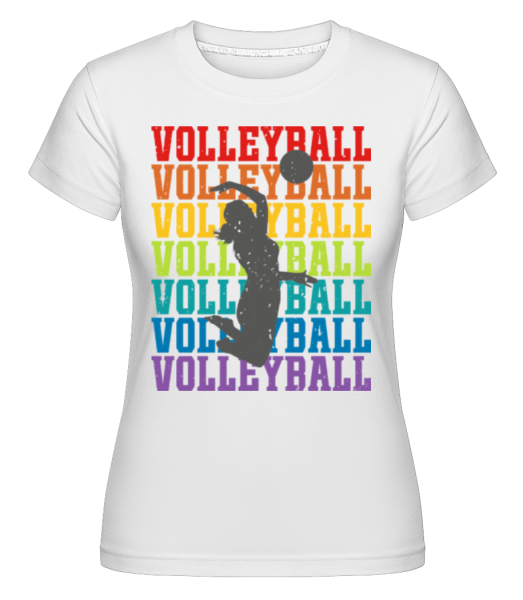 Volleyball Retro Woman -  Shirtinator tričko pro dámy - Bílá - Napřed