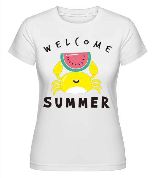 Vítejte letní krab -  Shirtinator tričko pro dámy - Bílá - Napřed
